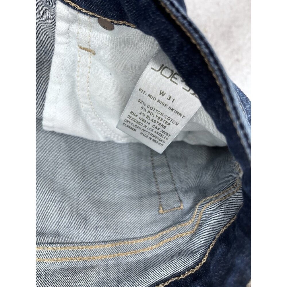 Women's Joe's Jeans Dark Wash Mid Rise Skinny Cotton Blend Denim Size 31 - Picture 8 of 10